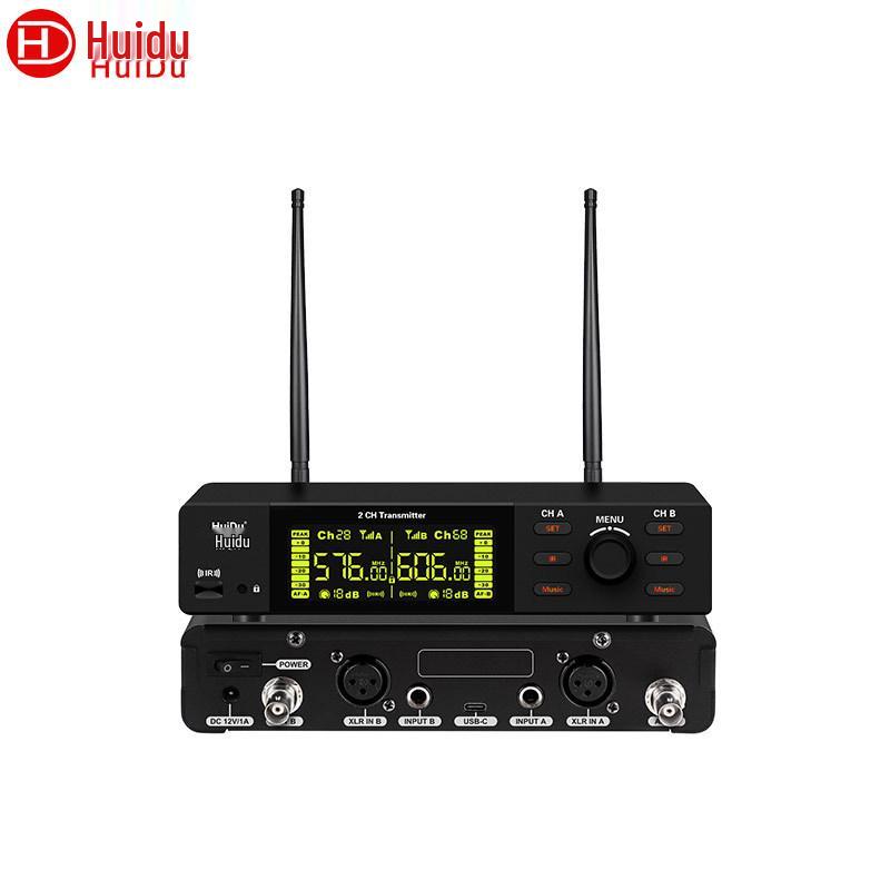 HuiDu AT-211 Pro Беспроводные двухканальные сценический ушной мониторинг дальнего действия