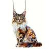 Cat Stained Art Ornament Acrylic Window Hanging Sun Catcher Colorful Cat Panel Wall Hanging Art Decor for Cat Lovers