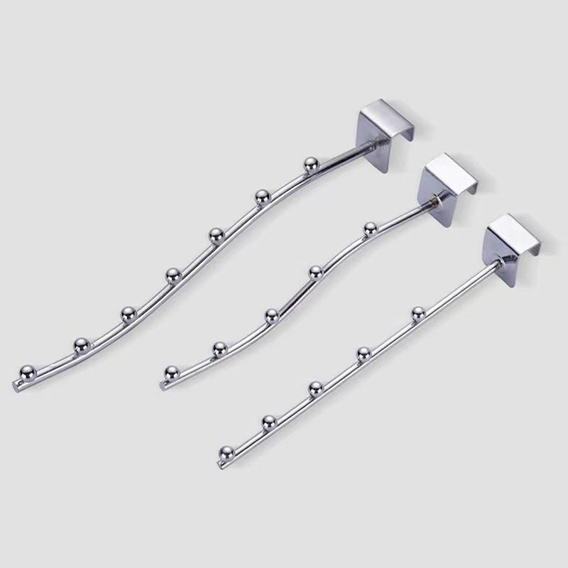 Supermarket Clothing Store Stainless Steel Card Square Tube Hook Dormitory Home Balcony Clothes Hook Beaded Shelf Hook
