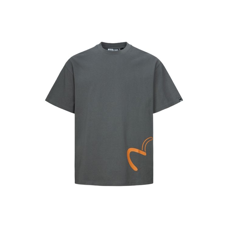 Evisu Мужская повседневная футболка с коротким рукавом и принтом черной чайки и радужным градиентом Топы 2ESGNM4TS5268RXCT