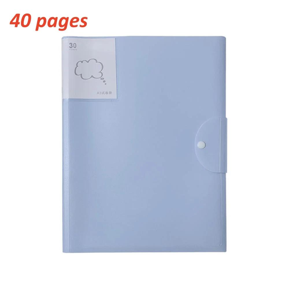 1pc 20/30/40 Pocket File Folder Picture Album Document Bag File Folder Art Work Collection Organizer Office Student Supplies