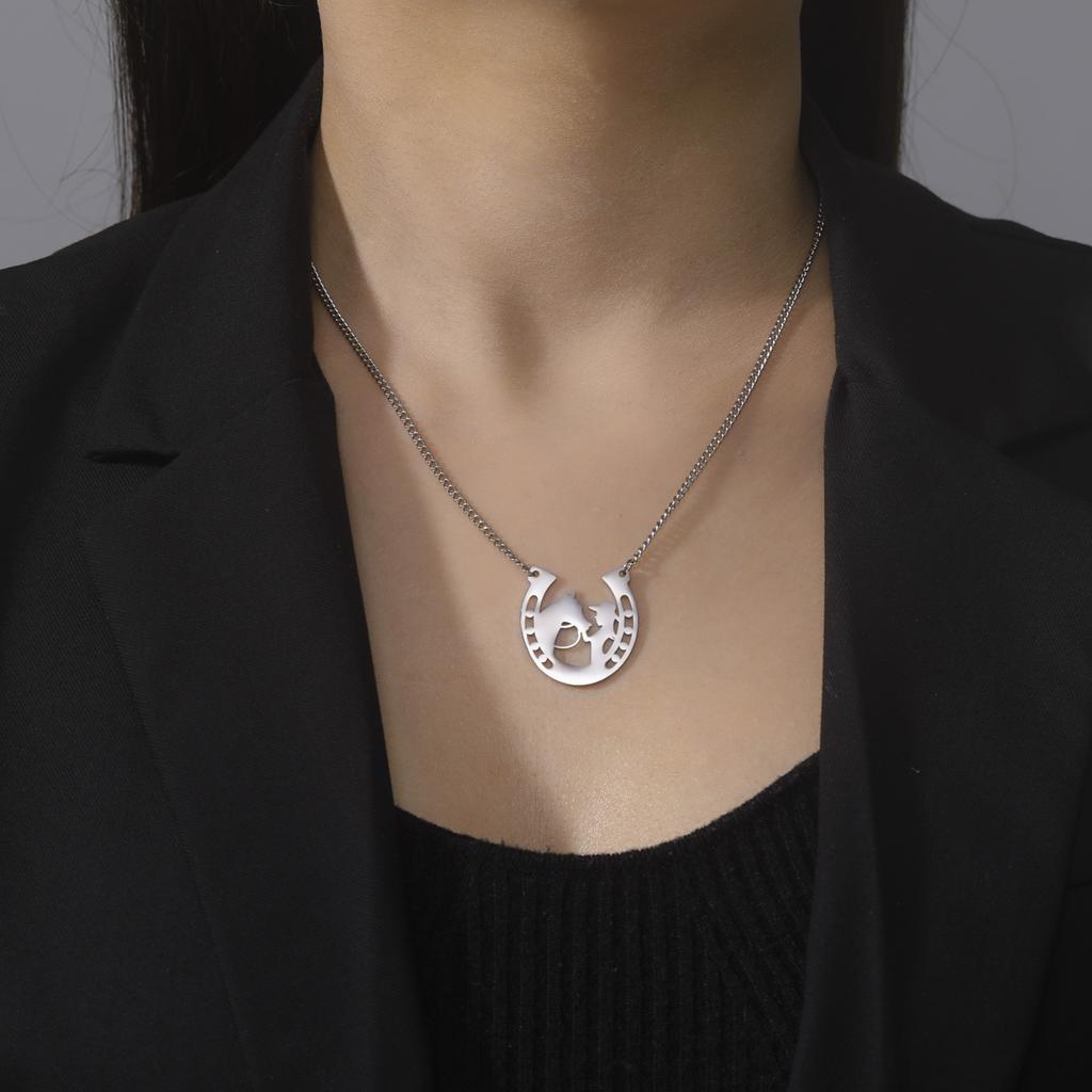 Cazador Trendy Gold Color Horse Pendant Necklaces for Women Stainless Steel Jewelry Double Chain Necklace 2026 Gift New