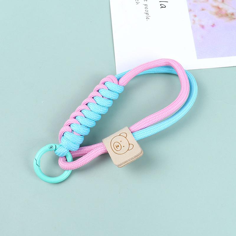 Cute Braid Mobile Phone Lanyard Anti-Loss Short Wrist Band Pendant Multi-Purpose Phone Hanging Strap Candy Color Lanyard