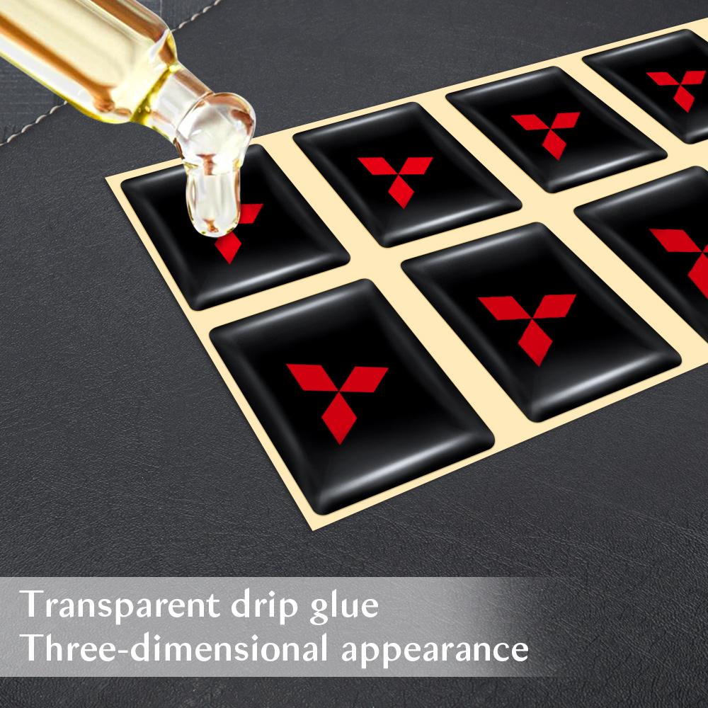 10/20/50pcs  Adhesive Reflective 3D Sticker For Mitsubishi Outlander L200 Lancer EX Asx Pajero RALLIART Delica Accessories
