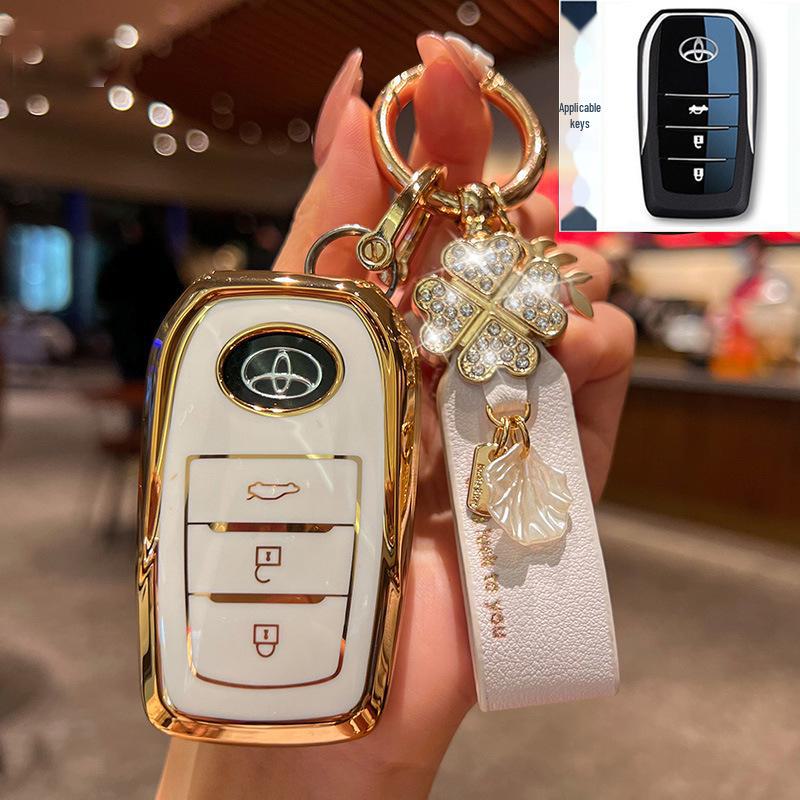 Чехол для ключа Toyota для 23 моделей: Highlander, Camry 8-го поколения, RAV4, CHR - чехол-пряжка для автомобильной сумки Dragon Asia Design