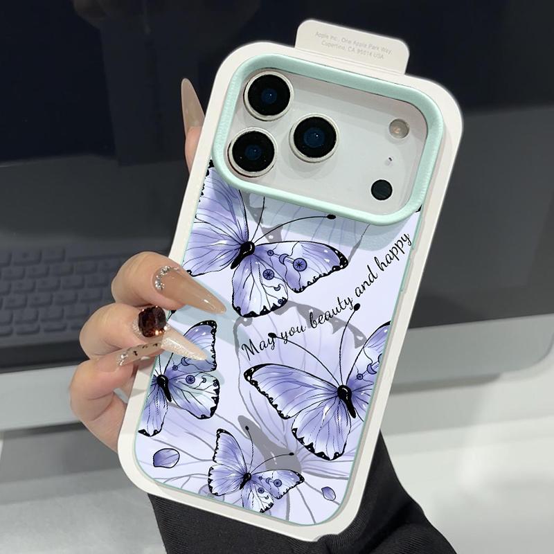 Фантастический чехол с принтом бабочек для iPhone 17 18 Pro Max Силиконовый чехол с текстурой кожи для iPhone 16 15 14 13 Pro Max 17E
