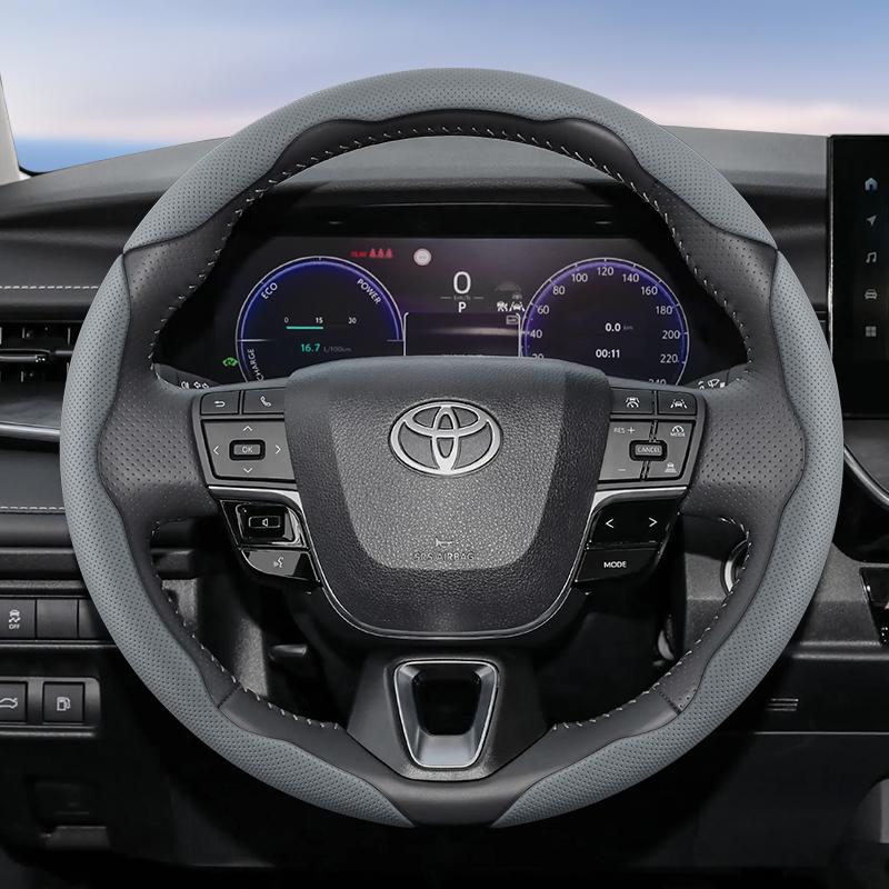 Suitable Toyota thable Hole Leather Steering Wheel Cover Segmented Quick Release Design Non-Slip Durable Chr Yaris Auris Rav4 Corolla Hilux EZ0