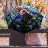 flower art Theme Automatic Umbrella Compact 8-Rib Design Sturdy Construction Durable Umbrella Stylish Accessory