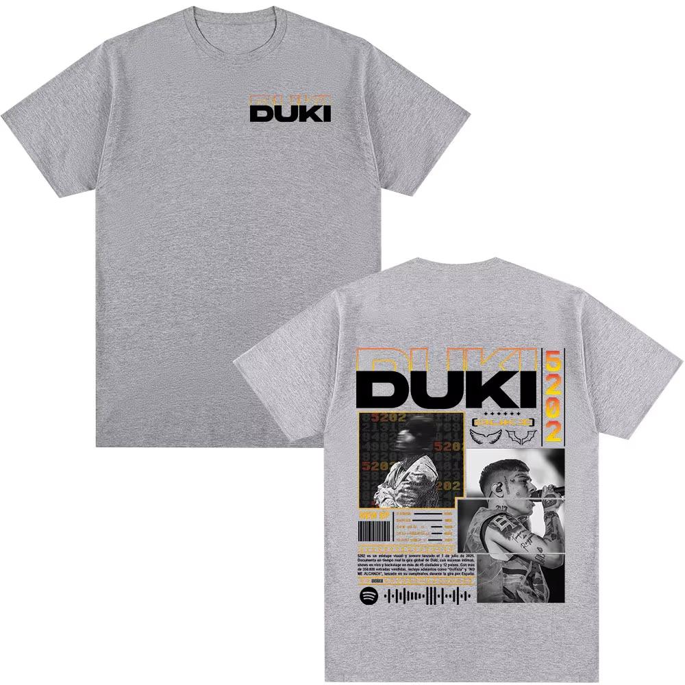 Rapper Duki Duki 5202 MIXTAPE 2026 Album T Shirts Unisexs Women Fashion Hip Hop Vintage Tshirt Cotton Casual Short Sleeve Tshirt