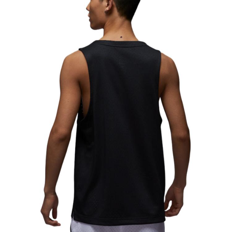 Jordan Спортивная майка Dri-FIT Простая Удобная Без рукавов Однотонная Баскетбольная Мужская Топы Черный Белый HF9950-010