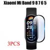 3шт 3D изогнутый протектор экрана для Xiaomi Mi Band 9 8 7 6 5 Мягкая закаленная стеклянная пленка с защитой от царапин