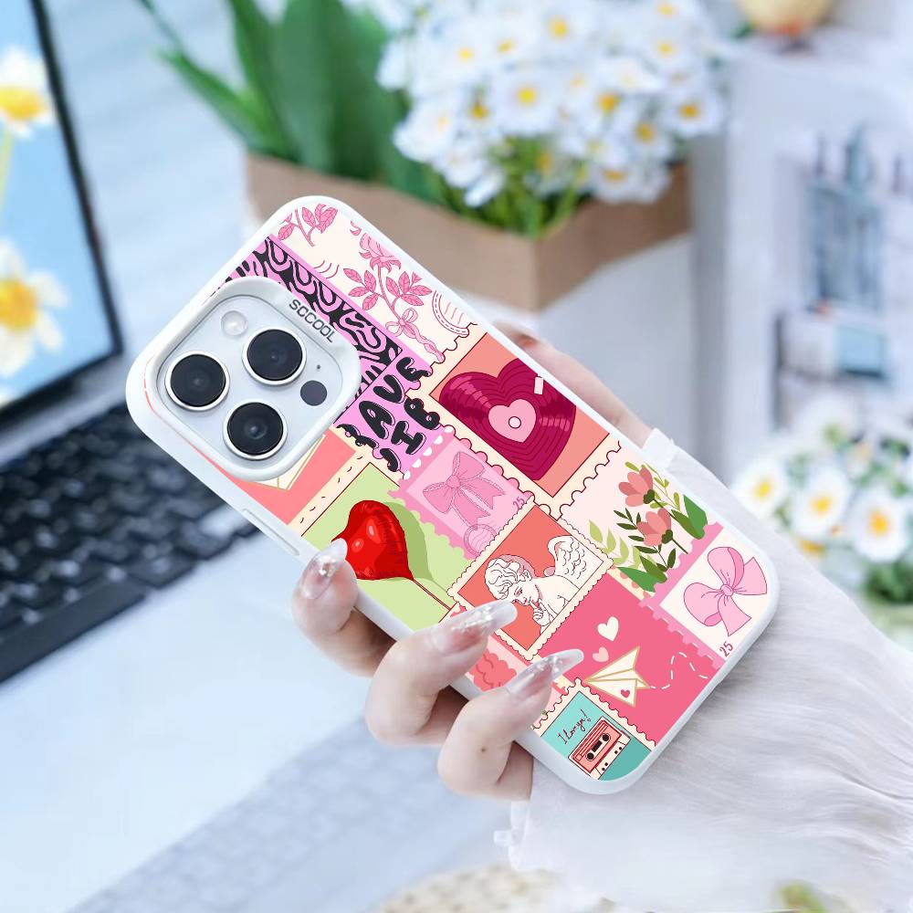Чехол для телефона с коллажем для iPhone 16 17 15 14 12 13 Pro Max белого цвета противоударная крышка