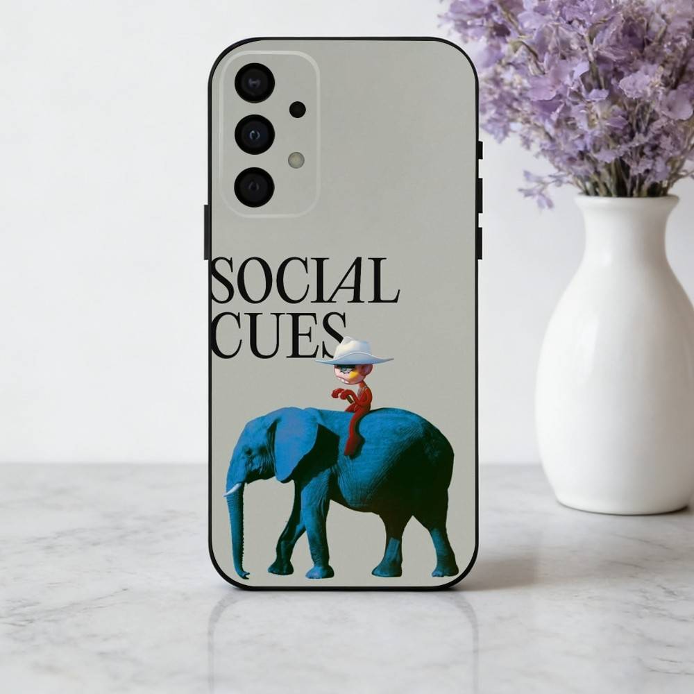 Поп-рок C-Cage the E-Elephan Чехол для телефона Samsung Galaxy A73,A72,A71,A70,A53,A52,A51,Мягкий силиконовый черный чехол