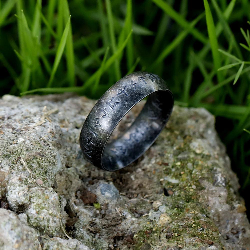 Новое кольцо-цепочка с рунами викингов из нержавеющей стали 316L для мужчин, ретро амулет, ювелирный подарок, бесплатная доставка
