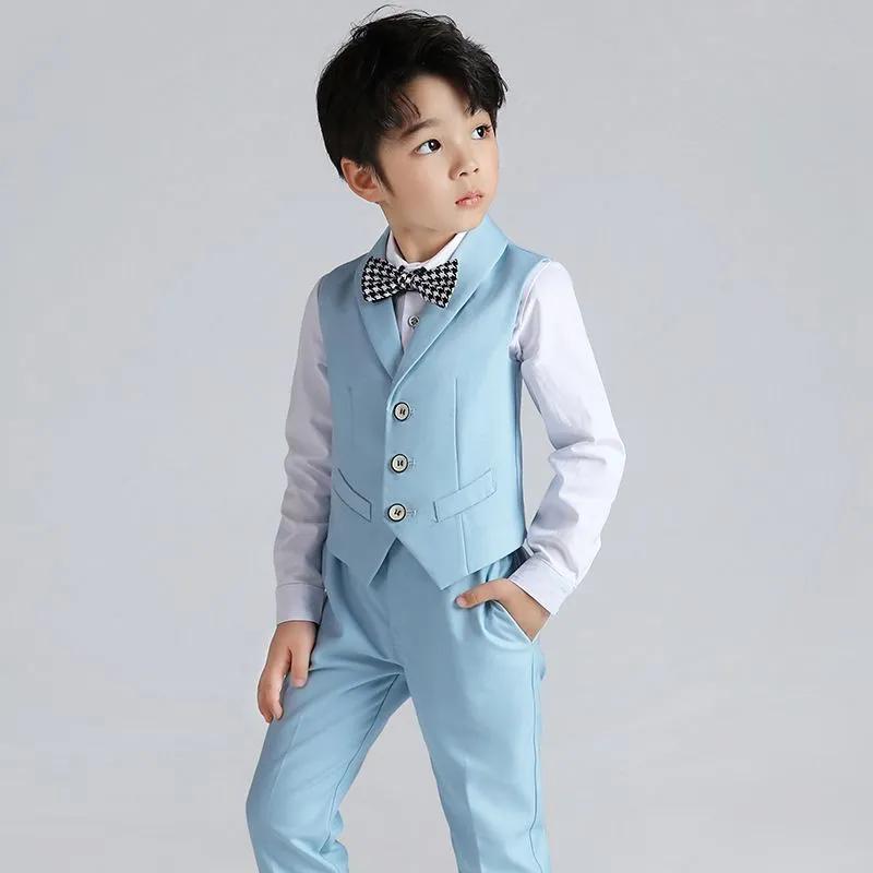 Детское платье, костюм для мальчика, жилет, костюм для выступления на фортепиано, костюм для мальчика-ведущего