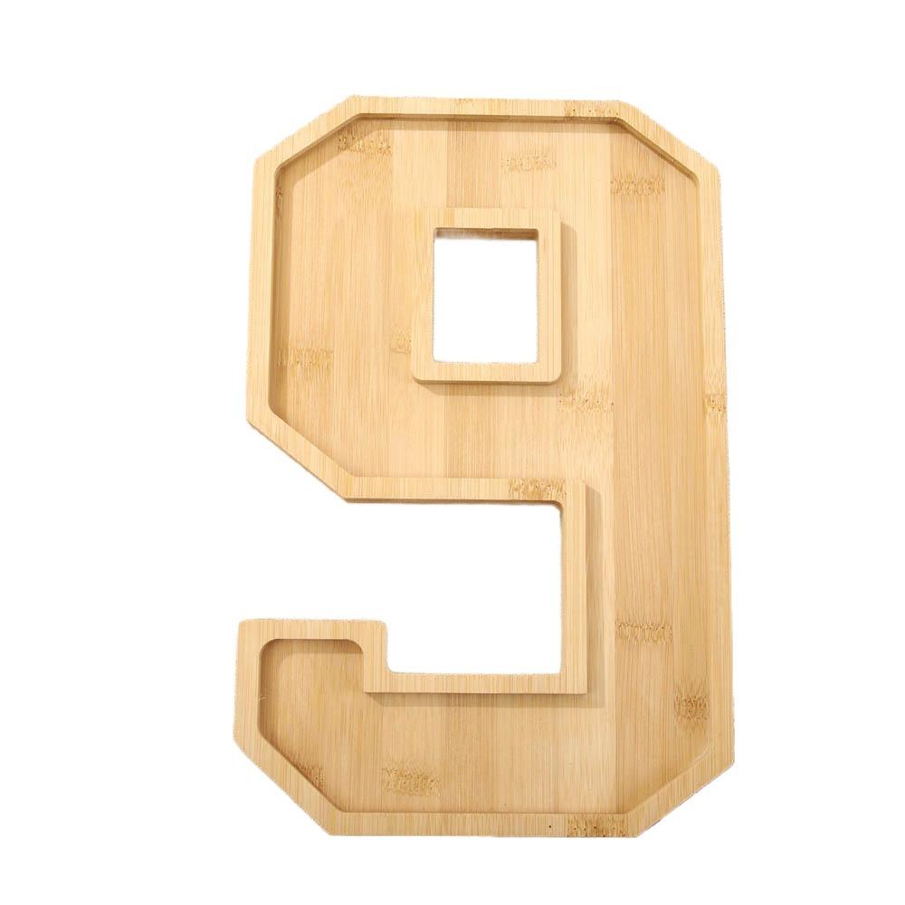 Large Wood Number Serving Tray Decorative Number Food Tray Chocolate