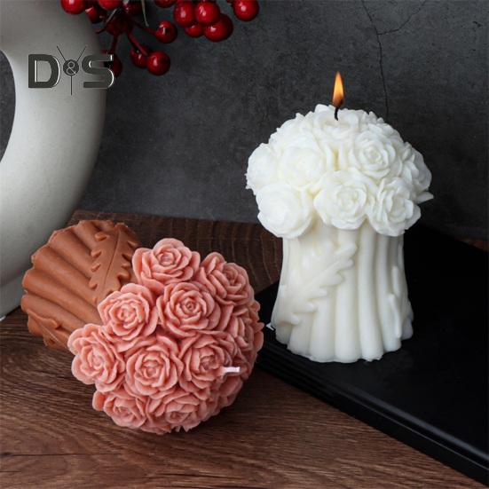 3D букет роз, силиконовая форма, сделай сам, форма цветка, антипригарное покрытие, сделай сам, домашняя ароматерапия, изготовление свечей, гипсовая форма, украшение дома, свадебный подарок