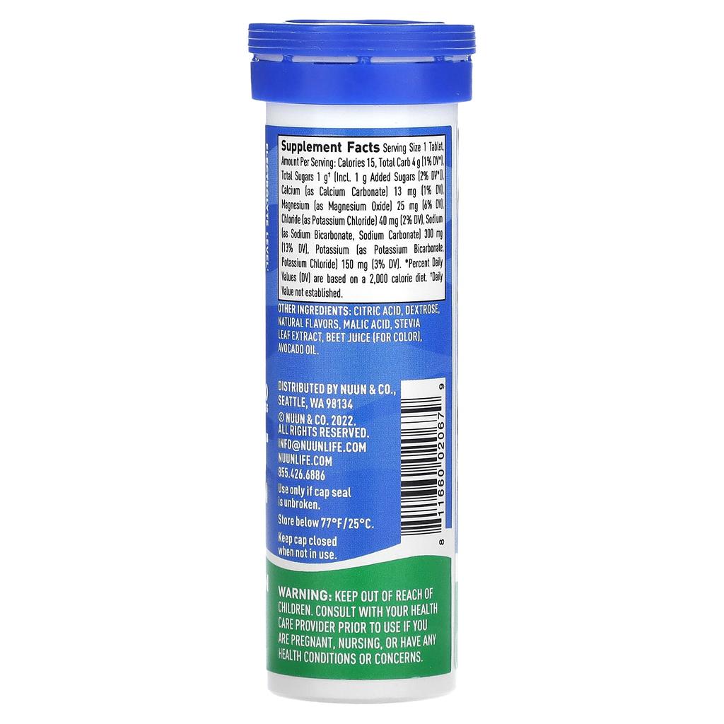 Nuun Hydration, Sports, Electrolyte Effervescent Tablet Supplement, Watermelon, 10 Tablets