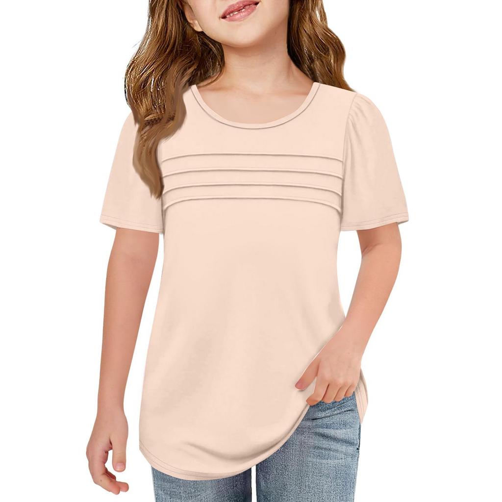 Детские футболки с короткими рукавами и круглым воротником, футболка для отдыха на лето