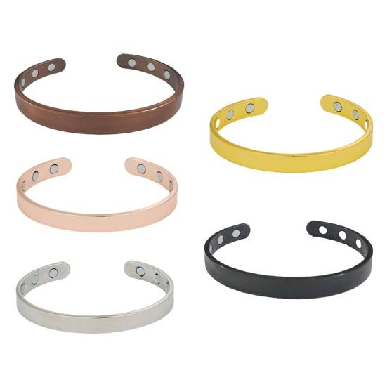 Магнитный Браслет Регулируемый Унисекс Браслет Минималистичный Браслет-Манжета из Сплава с Эффективными Магнитами Открытый Браслет Подарок для Мужчин и Женщин
