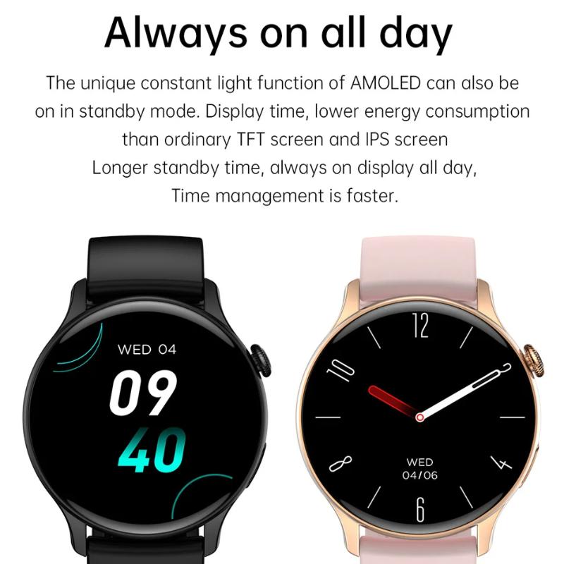 2025 NFC Смарт-часы Amoled HD GPS Отслеживание спорта Пульс Звонки по Bluetooth Водонепроницаемые Женские Смарт-часы для Huawei Xiaomi