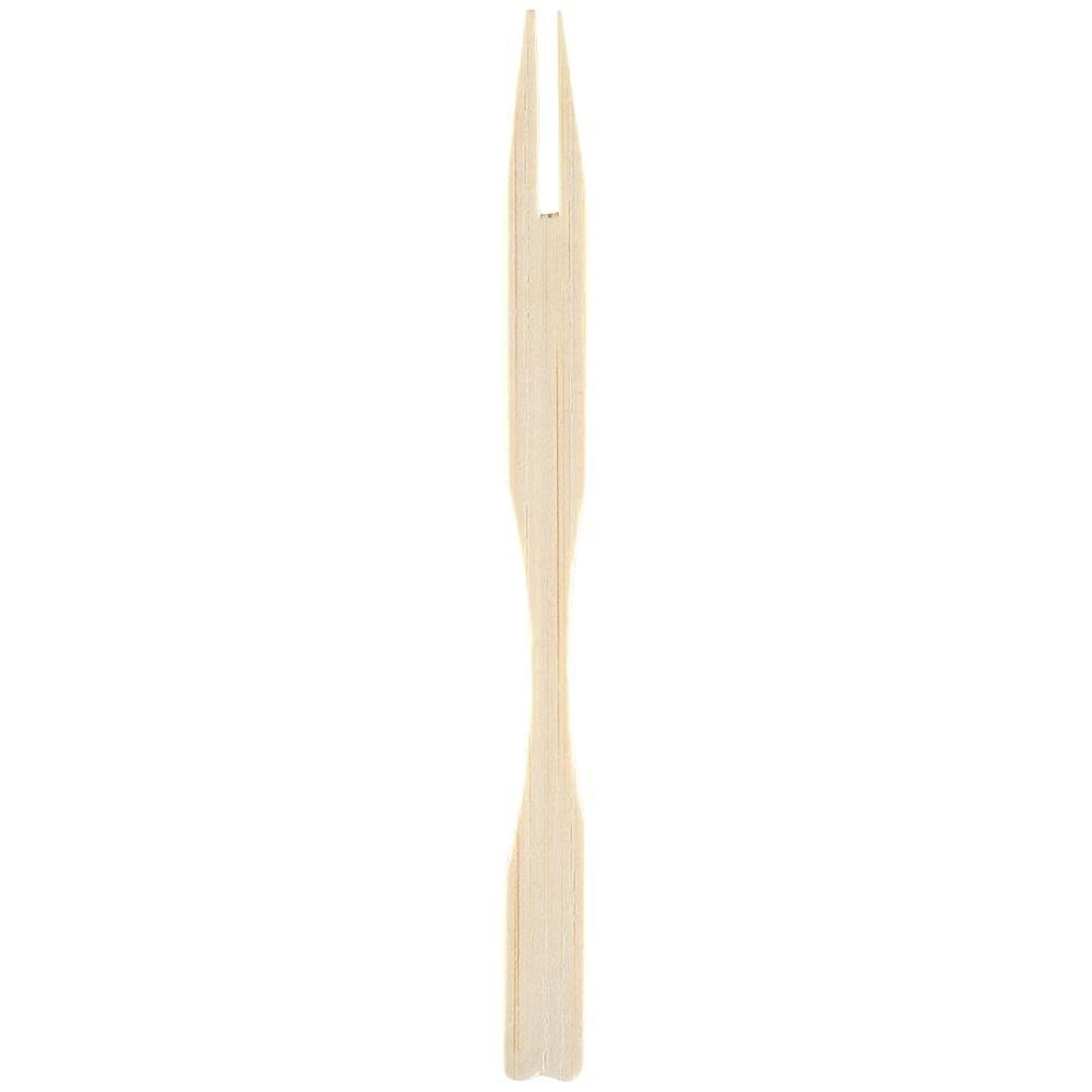 Natural Bamboo Disposable Cocktail and Appetizer Forks 100-Piece Set 9 cm