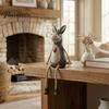 Modern Interior Decoration Pieces Rustic Donkey Shelf Sitter Figurine, Hanging Leg Farm Animal Statue, Elegant Table Decorations for Office Whimsical