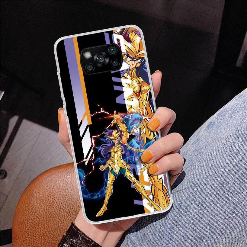 Чехол для телефона Saint Seiya Аниме для Xiaomi Poco X7 X6 X5 Pro F7 Ultra Redmi 15C 15 13C 13 12C 12 10 10A 10C 9 9A 9C 9T Обложка Poco X