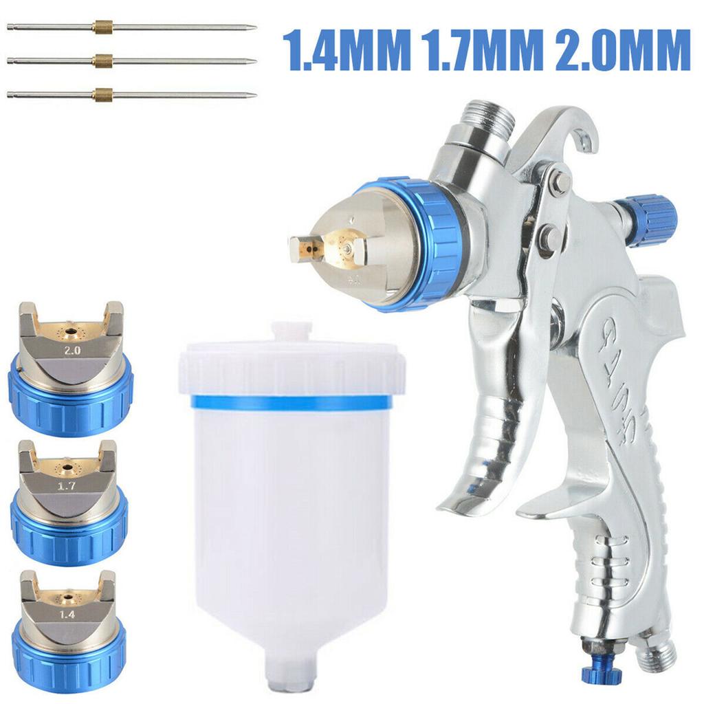 HVLP Professional Spray Gun 1.4mm 1.7mm 2.0mm Steel Nozzle Household Spray Gun Portable Car Paint Spray Gun Kit Pneumatic Tools