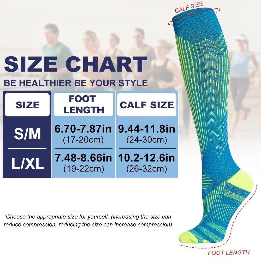 1Pair Breathable Sports Compression Socks Knee High Cycling Socks Fitness Long Leg Socks Cycling