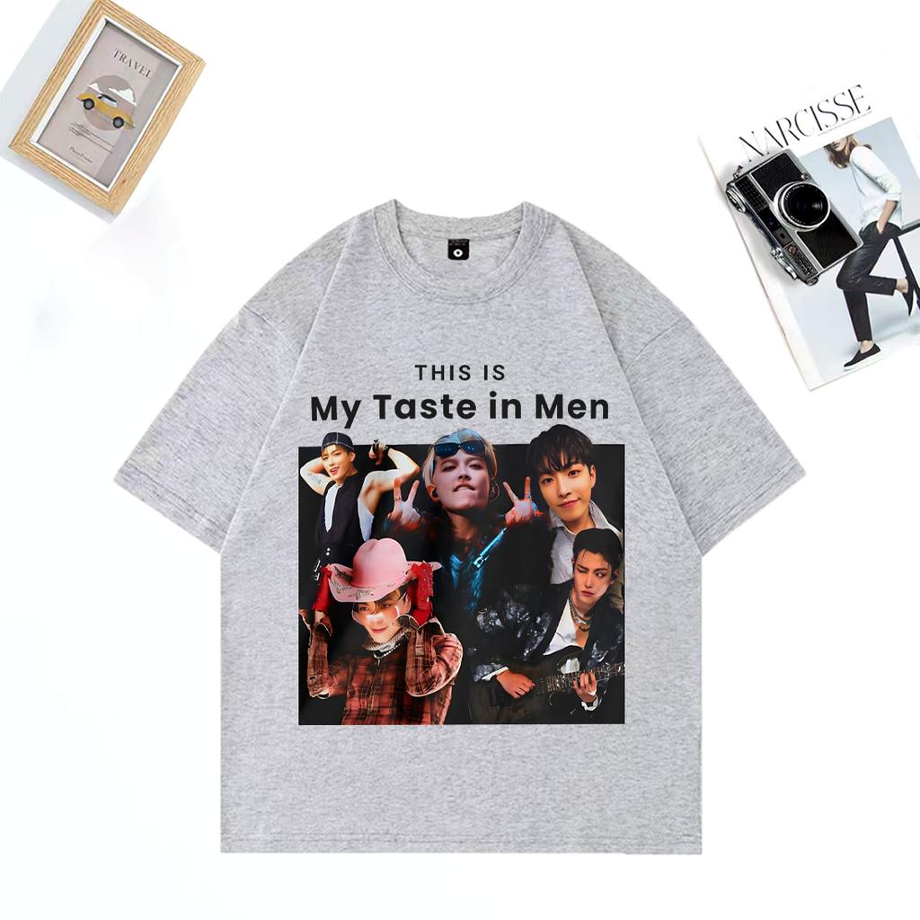 Ateez Хонджун Мой Вкус Крутая Графика Футболка Мужская Женская Модные Топы Хлопок Хип-Хоп Короткий Рукав Летняя Унисекс Футболка