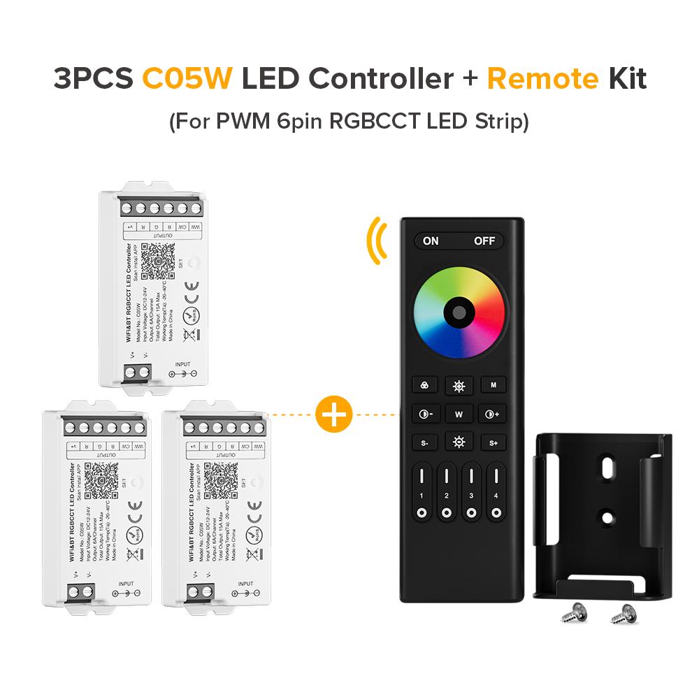 Tuya WiFi LED контроллер комплекты Smart Alexa Google Home CCT RGB RGBW диммер светодиодная лента Bluetooth Voice 2.4G пульт дистанционного управления DC12V 24V