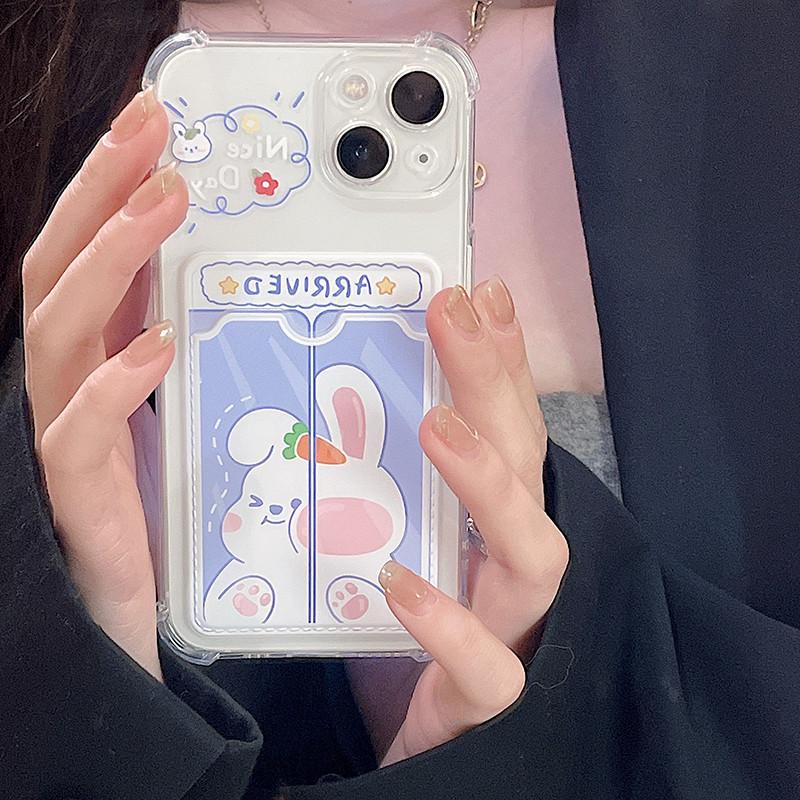 Zhitai Cute Cartoon Card Holder Case for iPhone X/XS, 6/7/8, 14/15/16, Pro Versions.