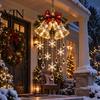 Hanging Seasonal Decor Christmas Bell Chandelier, Lighted Deer Decoration with Cascading LED Strands, Snowflake Festival Atmosphere Lighting
