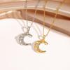 Женское ожерелье-подвеска из титановой стали со звездой и луной - Универсальное украшение для ключицы