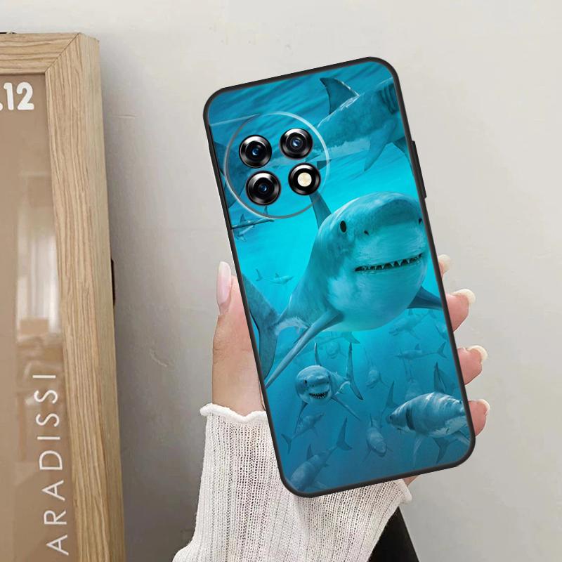 Shark Ocean Fish Case For OnePlus 10T 10R 12R 9R 8T 12 11 9 10 Pro Nord CE 2 3 Lite CE4 2T N10 N20 N30 Cover