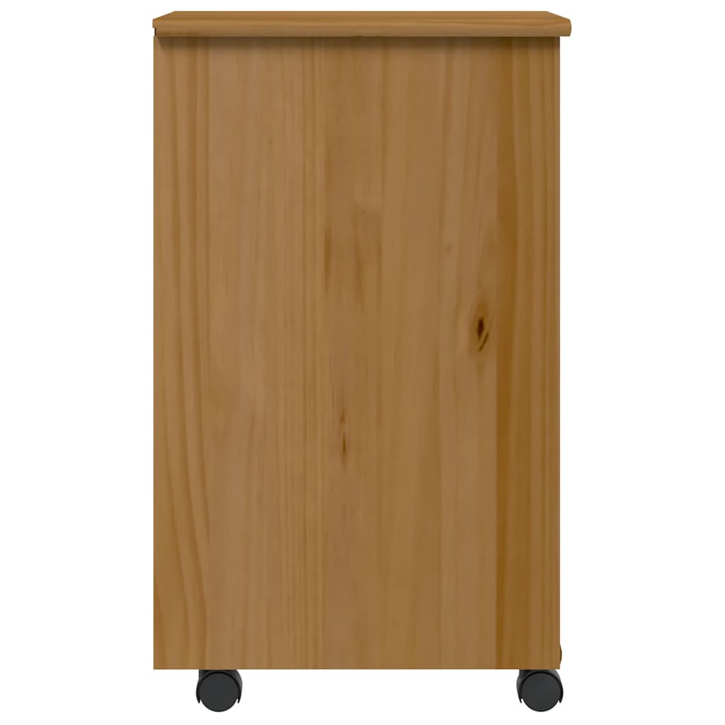 Mobile Drawer Cabinet MOSS Honey Brown Solid Pine Wood