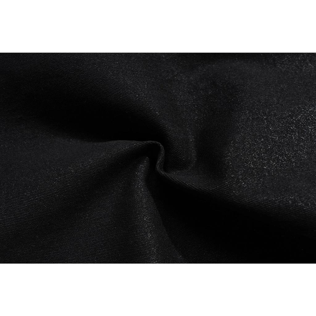 Уличная одежда Черные вощеные кожаные стрейчевые джинсы для мужчин Ropa Hombre Мешковатые Y2k Клеш Завышенные Прямые Джинсовые брюки