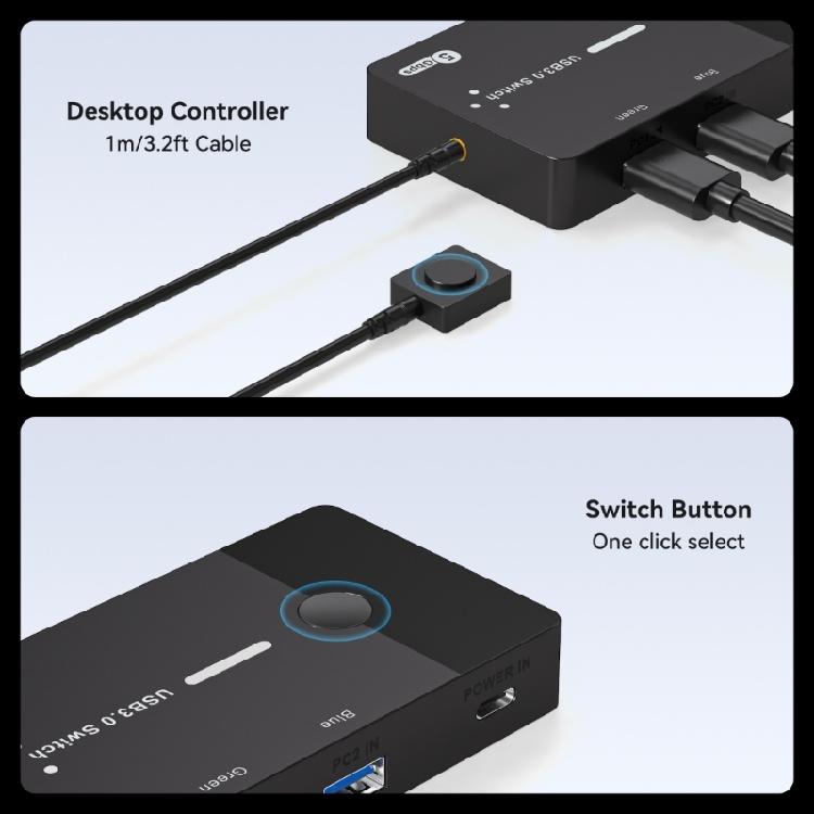 USB3.0 KVM-переключатель Горячие клавиши для ПК Клавиатуры Мыши Принтера Сканера 2 на 4 Устройства Общий Контроллер