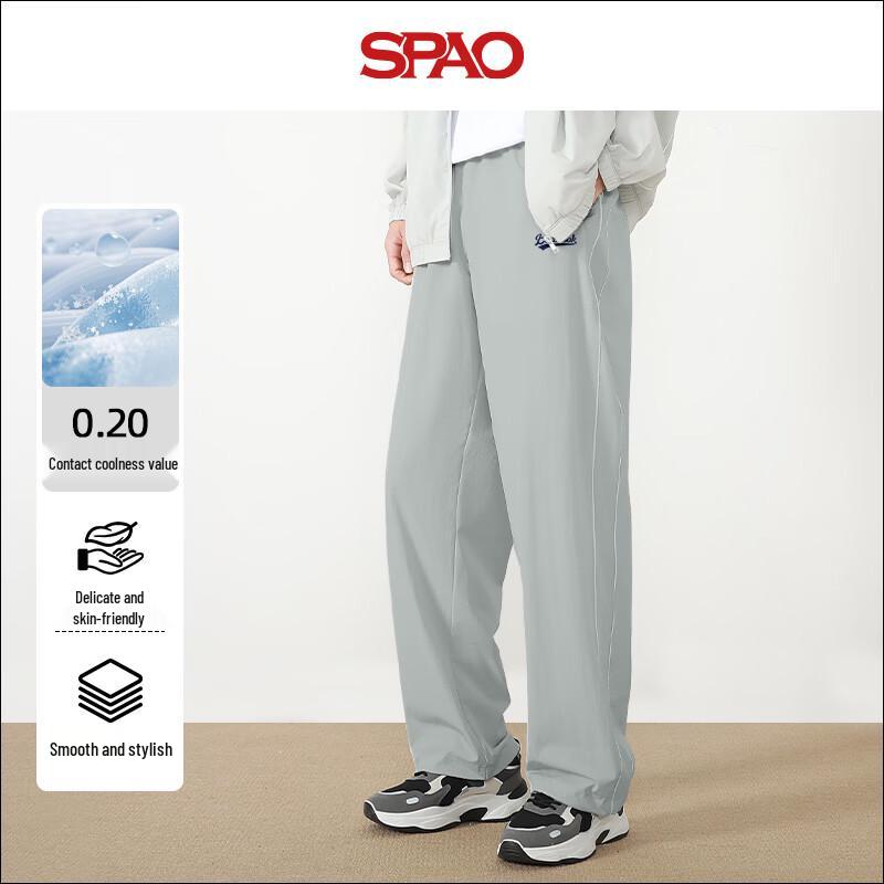 Мужские летние ретро свободные брюки SPAO с защитой от солнца прямого кроя