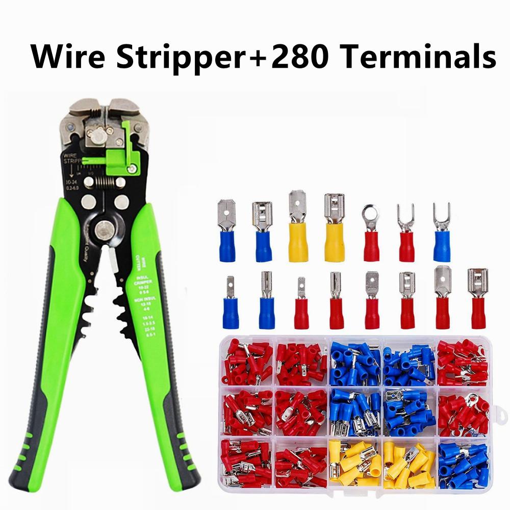 Ассортимент электрических разъемов для изолированных проводов, 280 шт. — вилка, кольцо, лопатка, быстроразъемное соединение — обжимные клеммы для морских автомобильных кабелей