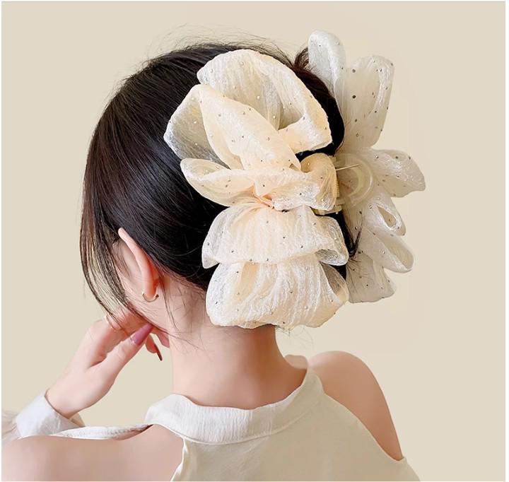 Высококачественная заколка для волос в стиле бант из жатого хлопка для женщин