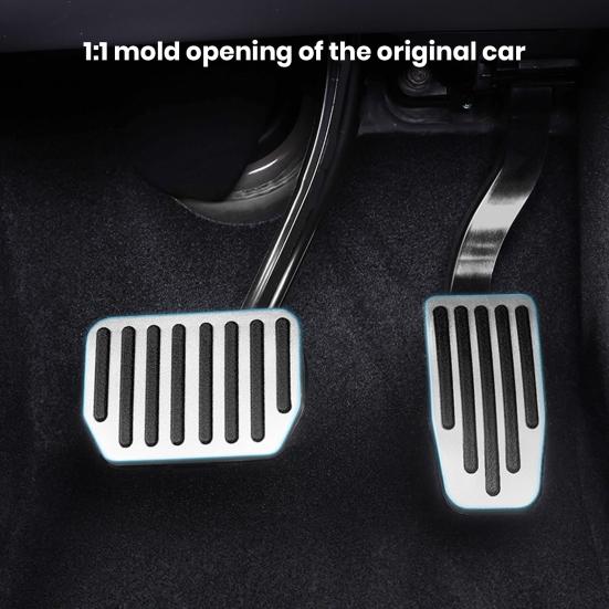 Foot Pedal Pad Replacement Non-Slip Accelerator Brake Foot Rest Pedal Extender Easy To Install Auto Aluminum Pedal Covers Accessories