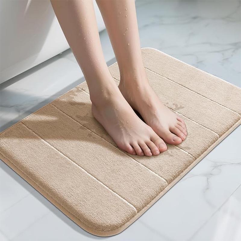 Thickened Memory Foam Anti-slip Entrance Mat - Absorbent Coral Fleece for Home & Bathroom