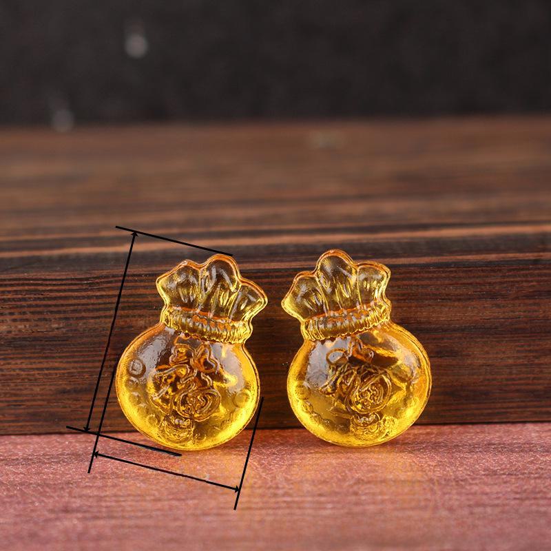 Декор для дома из золотистого глазурованного слитка: Желтый хрустальный стеклянный мешочек для благословения и рог изобилия