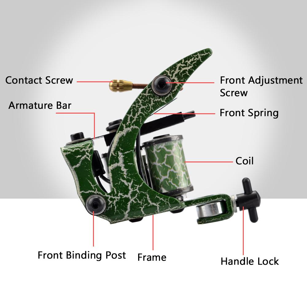 Комплект тату-машины PHOENIXY для начинающих, пистолет, источник питания, чернила премиум-класса, иглы, набор коробок, иглы с чернилами для татуировки, полный комплект