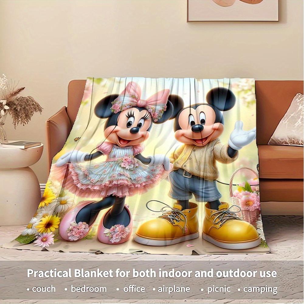 1pc Flannel Minnie Mouse Floral Bedding Throw Blanket Sofa Cover Gift