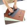 45*30 Кожаный подстаканник/подставка под горячее с узором под коровью кожу, двухцветная, термостойкая, дренажная, для дома, отеля, ресторана, столовой