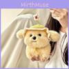 Plush Dog Adorable Toy Stuffed Doll With Summer Hat For Childrens Room Decor