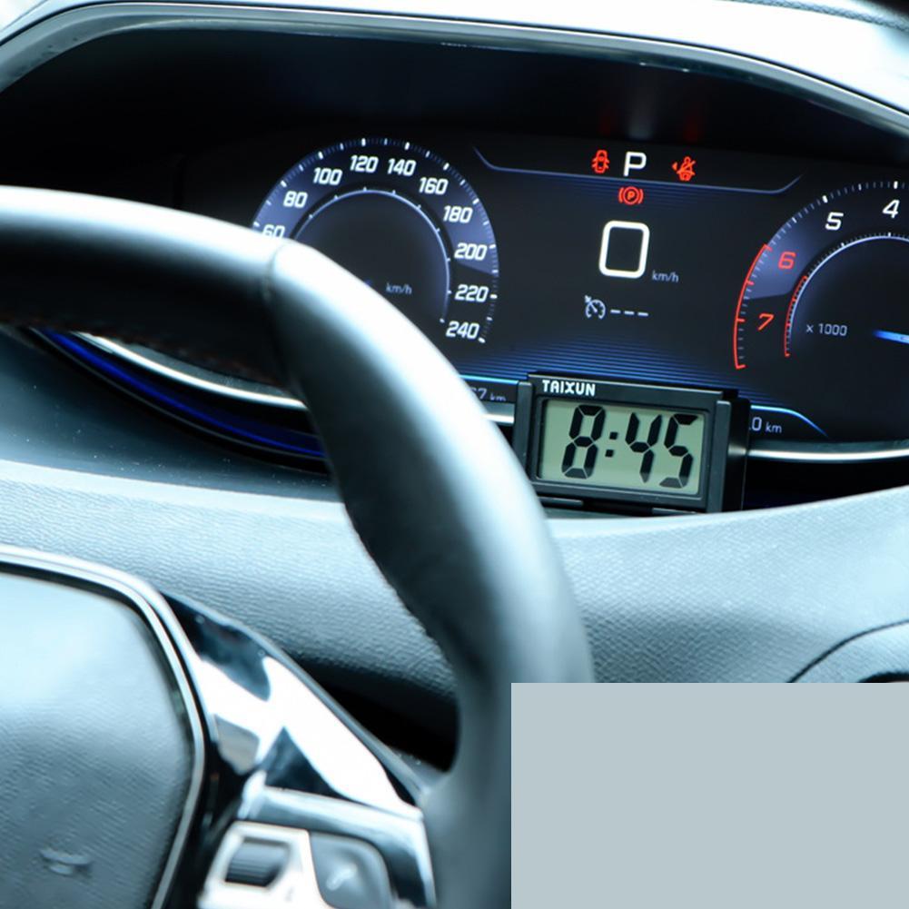 Мини-часы для автомобиля, приборная панель автомобиля, грузовика, удобное самоклеящееся крепление, электронные цифровые часы для автомобиля, аксессуары для автомобиля